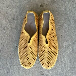 Ilse Jacobsen Yellow Patterned Slip-On Shoes